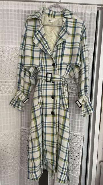 MOUSSY 체크 무늬 트렌치코트