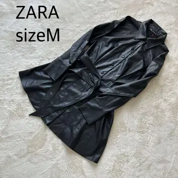 자라 블랙 가죽 셔츠 코트 M 사이즈