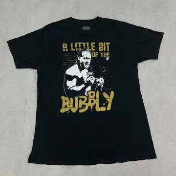 WWE 크리스 제리코 AEW BUBBLY 티셔츠 구제 의류 블랙 검정 L