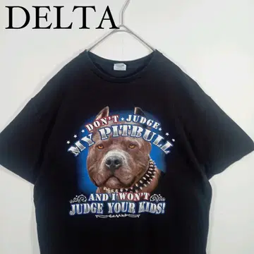 DELTA 핏불 티셔츠 블랙 L 애니멀 프린트