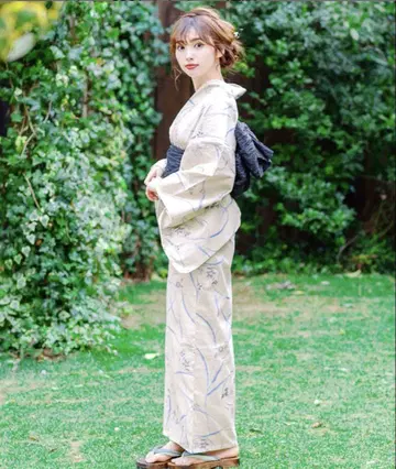 유카타, 오비, 일본 나막신, 허리끈 4종 세트 dita 디타