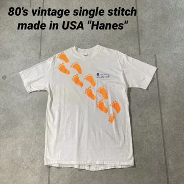 80년대 싱글 스티치 티셔츠 USA제 Hanes 헤인즈 워킹 클럽