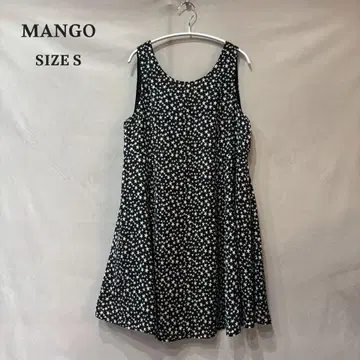 MANGO 망고 스타 별 패턴 미니 원피스 백 오픈 S
