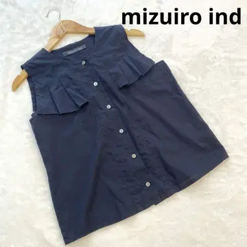 새상품급 mizuiro ind 슬리브리스 세일러 블라우스 코튼 100%
