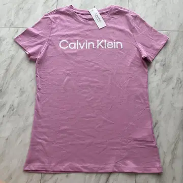 Calvin Klein 퍼포먼스 핑크 로고 티셔츠 S 사이즈