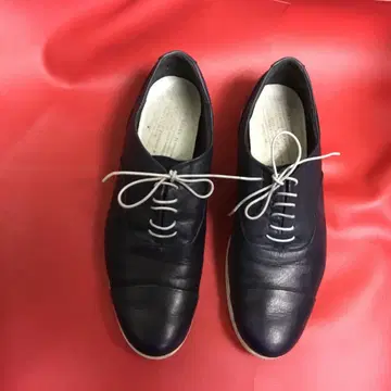 네이비 가죽 레이스업 슈즈 (쇼세.트래블.shoes)