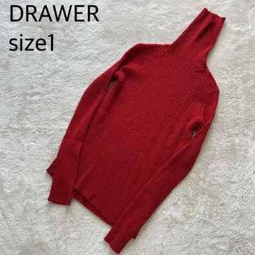 DRAWER 리브 하이넥 스웨터 size1 레드