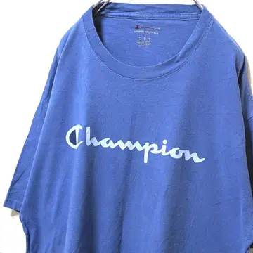 챔피온 Champion 로고 티셔츠 짙은 파랑 L 구제 의류