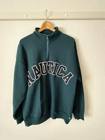 NAUTICA 다크 그린 하프 지퍼 트레이닝복