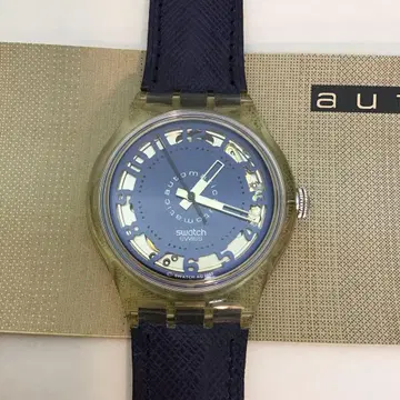 Swatch 스와치 자동 감기 손목 시계 파란색 가죽