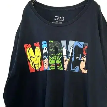 마블 MARVEL 영화 히어로 티셔츠 XL 블랙 검정 구제 의류