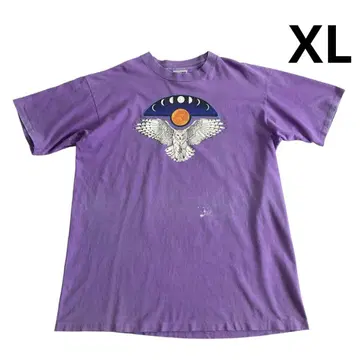 80s 90s USA제 ONEITA 올빼미 티셔츠 XL 연보라색 달