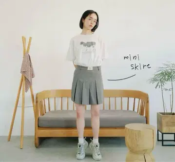 일반적인 갈매기 제품. 도시의 플리츠 스커트 그레이