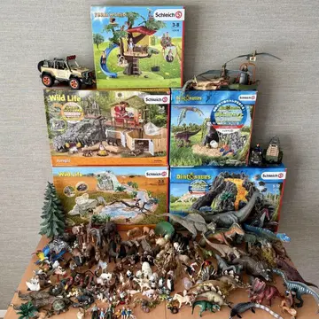 Schleich PAPO 동물 및 공룡 피규어 대량 세트