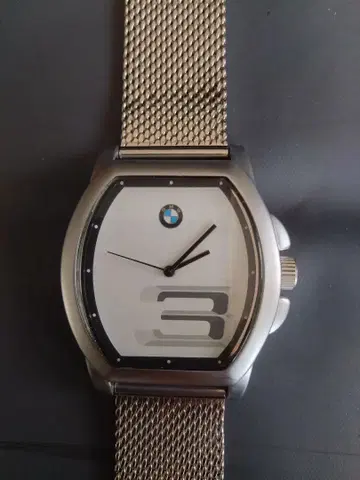BMW 쿼츠 손목시계 실버 메쉬