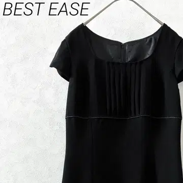BEST EASE 롱 원피스 블랙 포멀 반팔 예복 안감 부착