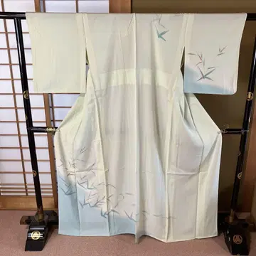 단옷, 여름? 후지카게, 연한 페퍼민트에 대나무, 스카이블루 블러링