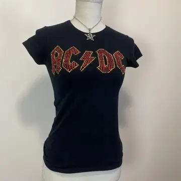 Y2K 페어리 그런지 펑크 ACDC 스팽글 큐빅 피치 T