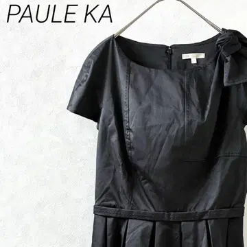 PAULE KA 롱 원피스 타이트 포켓 부착 리본 예쁜