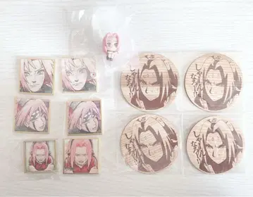 NARUTO 하루노 사쿠라 굿즈 세트 미니 색지 코스터 릴리프 스탠드