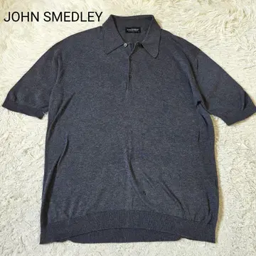 JOHN SMEDLEY 씨 아일랜드 코튼 피케 셔츠 사이즈 S 그레이