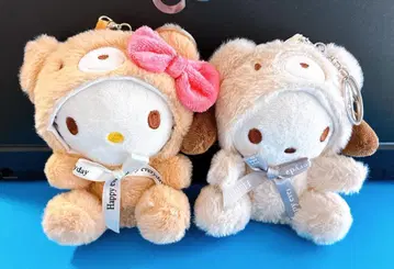 산리오 봉제 인형 헬로키티 2개 세트 키체인 마이멜로디 덤