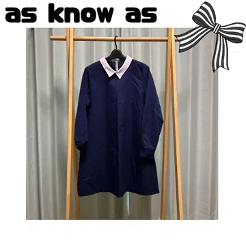 as know as 화이트 카라 네이비 원피스