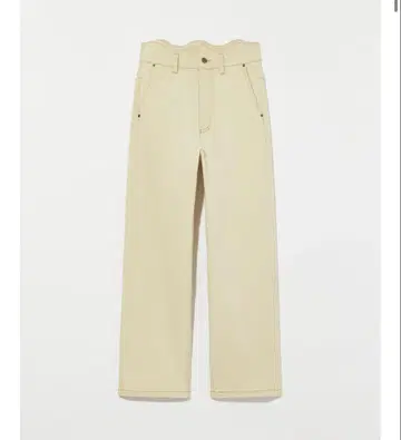 WAVE DESIGN HIGH WAIST DENIM 베이지 사이즈 1