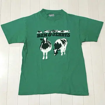 80s Ben & Jerry's 벤 앤 제리스 빈티지 티셔츠 그린