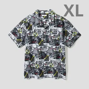 XL 그라니프 미즈키 시게루 묘지 타로 빅 실루엣 오픈 카라 셔츠 b