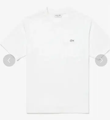 LACOSTE 라코스테 화이트 악어 포켓 티셔츠
