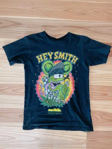 HEY-SMITH 밴딩 티셔츠 랫 핀크
