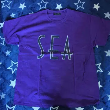 WIND AND SEA 퍼플 티셔츠 SEA 로고 L 사이즈