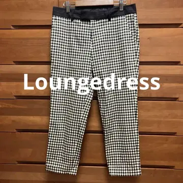 Loungedress 블랙 깅엄 체크 크롭 팬츠 M 프레임워크