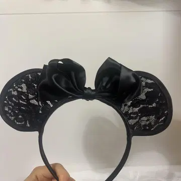 미키 귀 블랙 머리띠 레이스 걸리시 고딕 디즈니 Disney
