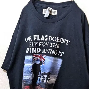 길단 영국 국기 영문 빅 로고 티셔츠 블랙 검정 XL 구제 의류