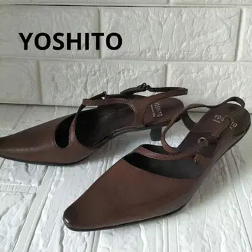 브라운 가죽 스틸레토 샌들