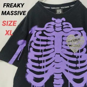 FREAKY MASSIVE 티셔츠 컷소 인체 모형 갈비뼈 남성용 XL