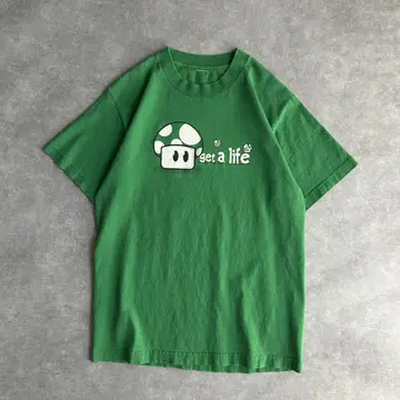 게임 프린트 티셔츠 슈퍼 마리오 브라더스 1 UP 버섯 아이템