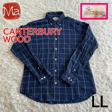 CANTERBURY WOOD 체크 무늬 긴팔 버튼 다운 셔츠 LL