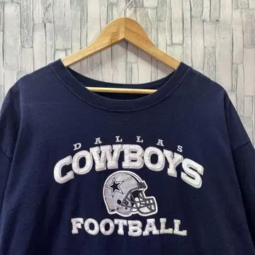 cowboys 리복 미식축구 구제 의류 네이비 티셔츠 빈티지