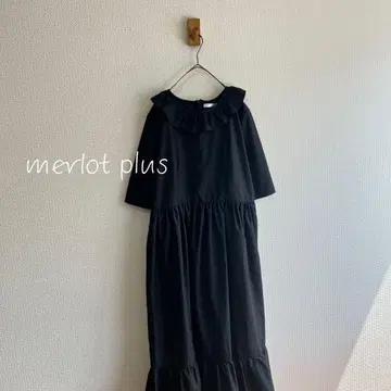 merlot plus 프릴 넥 롱 원피스 K193