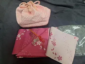 벚꽃 패턴 기모노 가방 세트