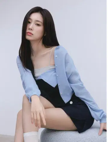 snidel Sustainable 트위스트 니트 뷔스티에 BLK