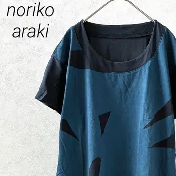 noriko araki 무릎 기장 원피스 크루넥 포켓 부착 빅 사이즈