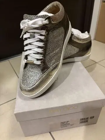 JIMMY CHOO 스니커즈 실버 골드