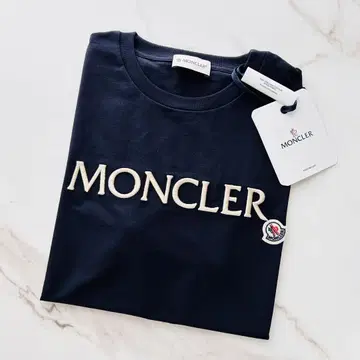 몽클레어 자수 로고 네이비 티셔츠 새상품 미사용 택 포함