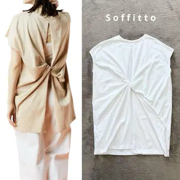 Soffitto 소피토 MELROSE 백 트위스트 티셔츠 튜닉