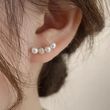 펄과 골드 귀걸이 (양쪽 귀용)