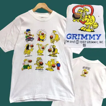 90s/GRIMMY/마더 구스/티셔츠/화이트 T/S/캐릭터/개